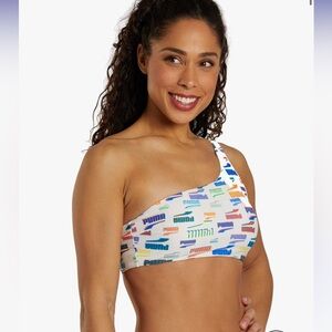 * NWT Puma swim one shoulder no fade chlorine resistant swim bikini top Large